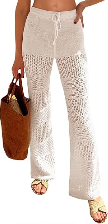🌴 Boho Crochet Knit Beach Cover-Up Pants