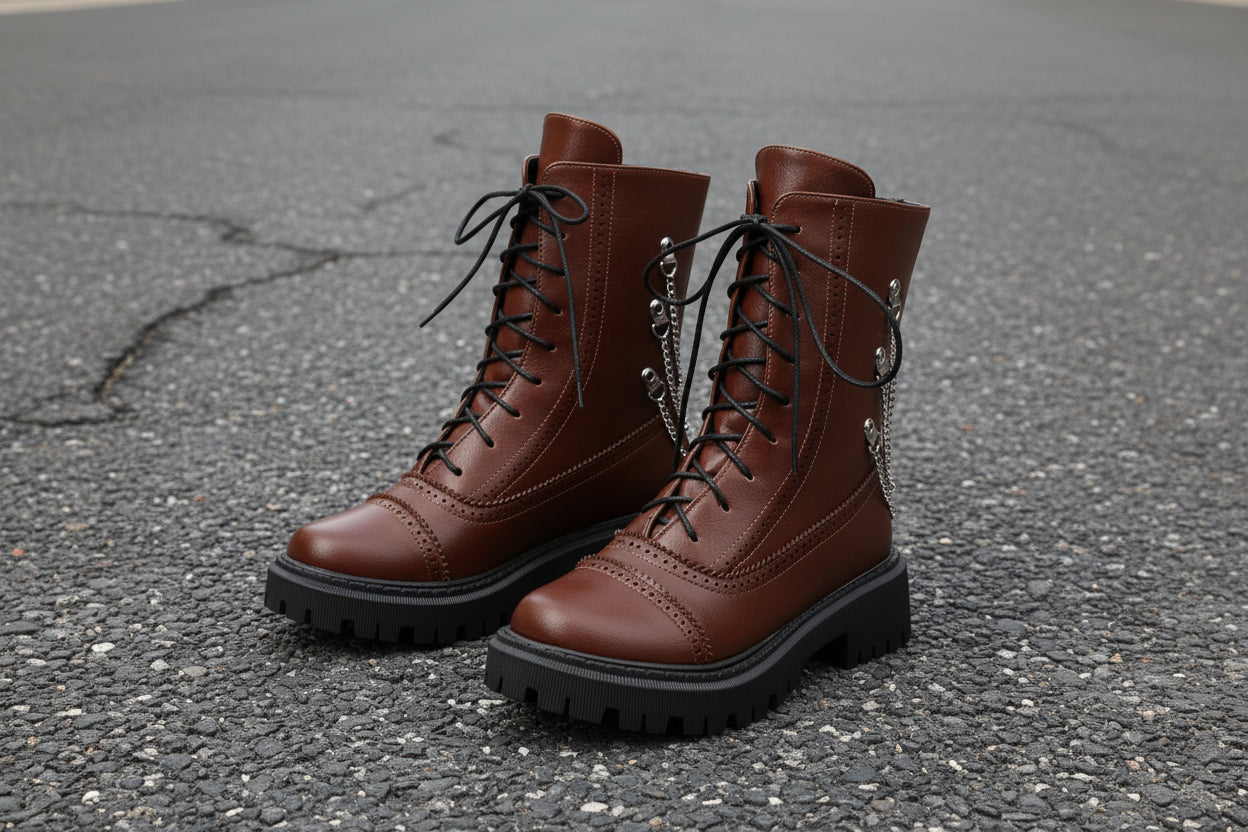 Women’s Chunky Heel Mid-Calf Dr. Style Boots – Large Size Fall & Winter Boot