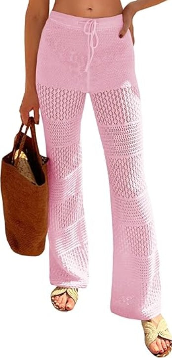 🌴 Boho Crochet Knit Beach Cover-Up Pants