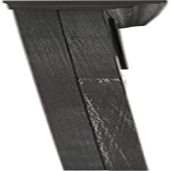 Side view of Rustic Black King Headboard - Durable Mahogany Wood showcasing texture.