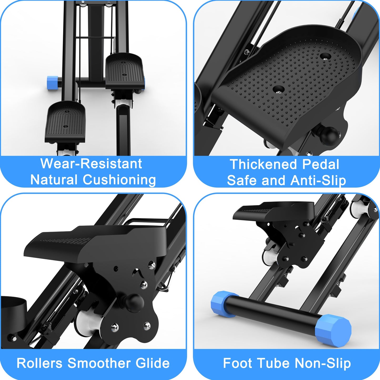 Stair Stepper for Home-Upgrade Vertical Climber Workout Machine for Full-Body Exercise Climber Fitness Equipment with Stable Frame Adjustable Handlebar-Blue