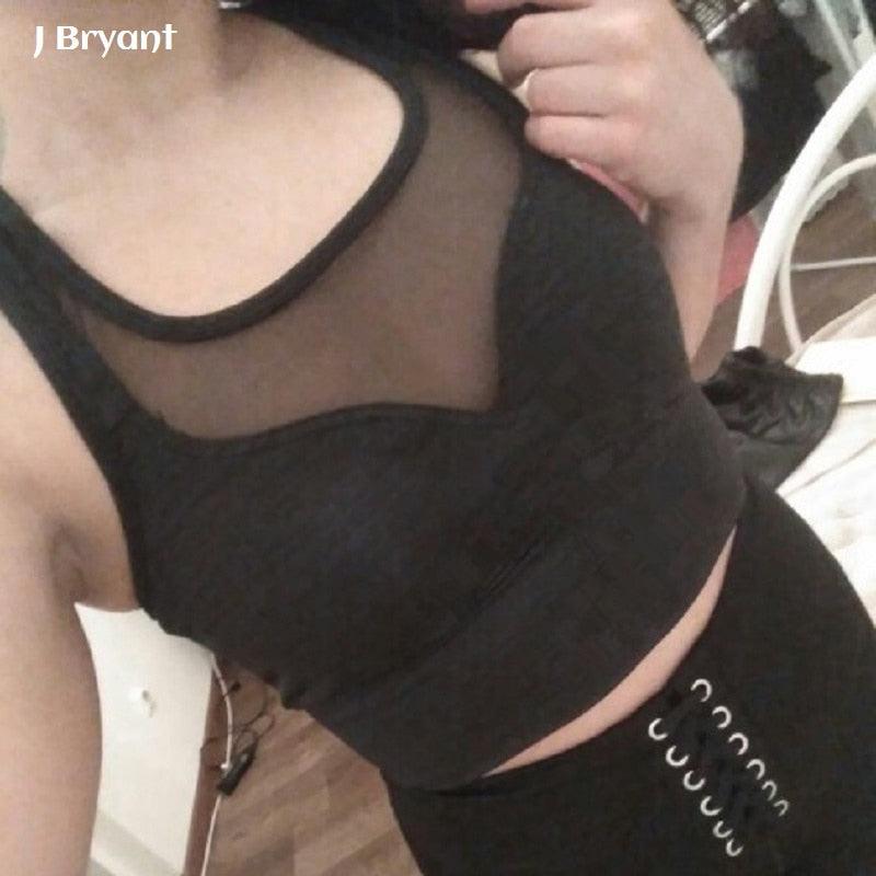 Mesh Insert Sports Bra Yoga Top | Stylish Country Girl Activewear for Fitness & Yoga with mesh design and supportive fabric.