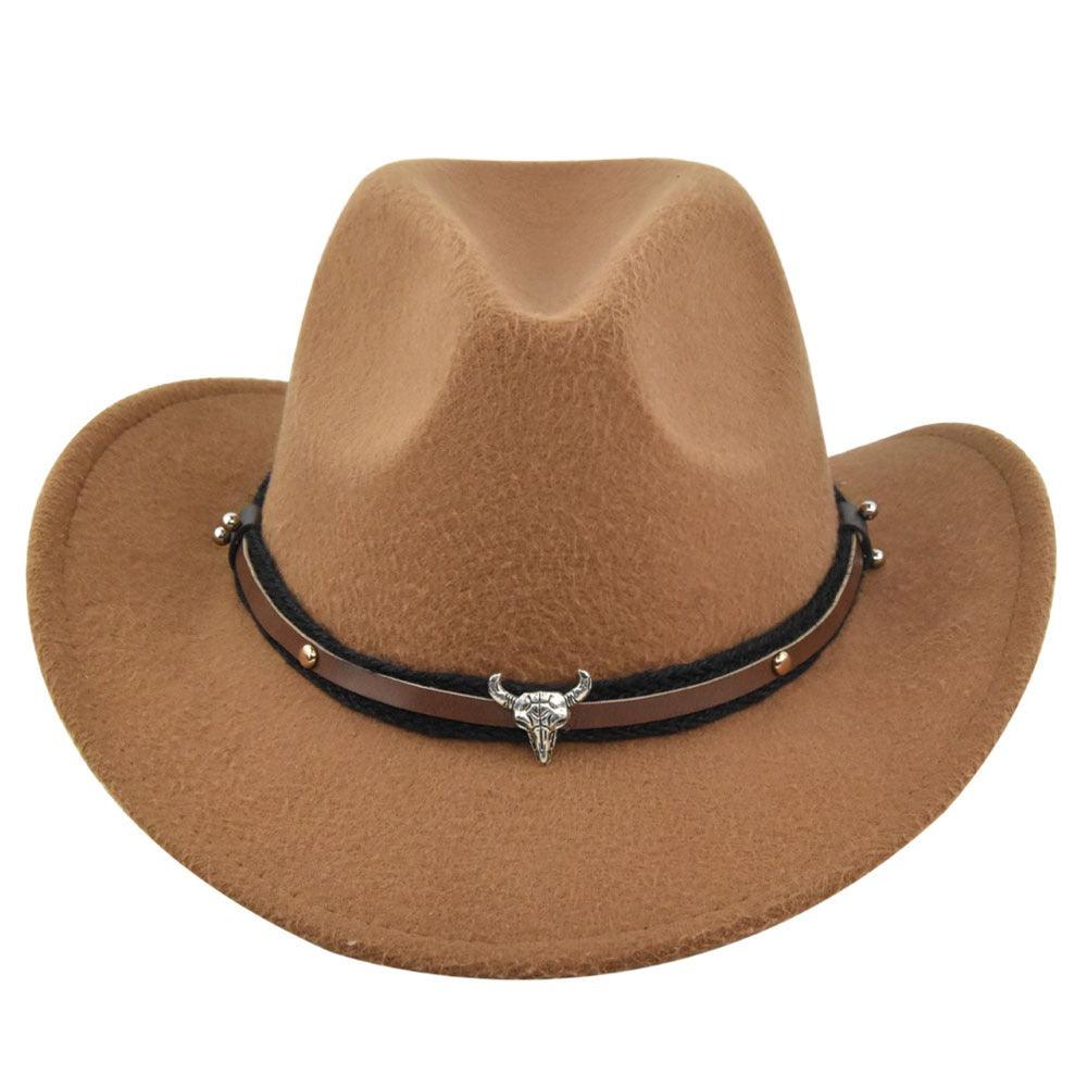 The Cleveland - Classic Bar Cowboy Hat - Wool Felt, Stylish & Durable with leather band and brass accents.