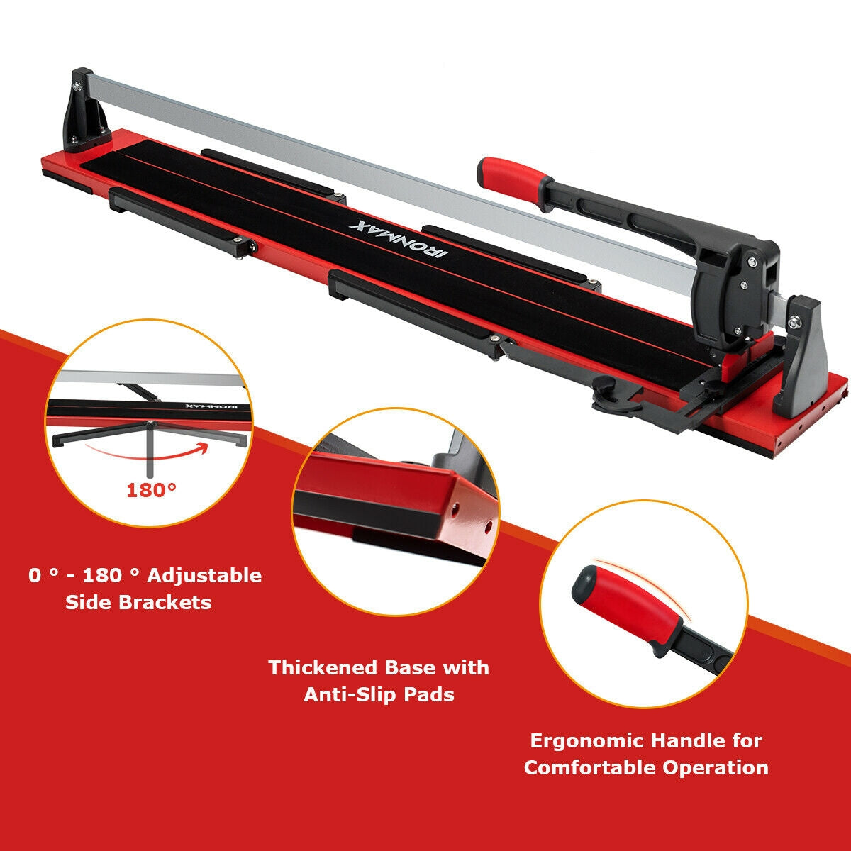 48 Inch Manual Tile Cutter Porcelain Cutter Machine with adjustable brackets and ergonomic handle for smooth operation