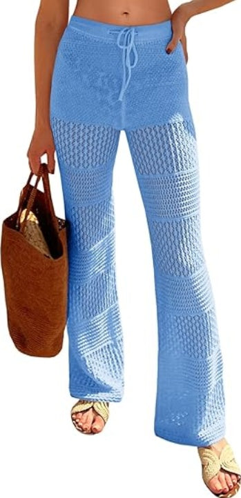 🌴 Boho Crochet Knit Beach Cover-Up Pants