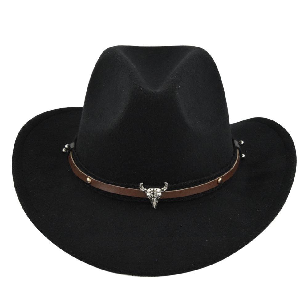 The Cleveland - Classic Bar Cowboy Hat - Wool Felt, Stylish & Durable with leather band and brass accents