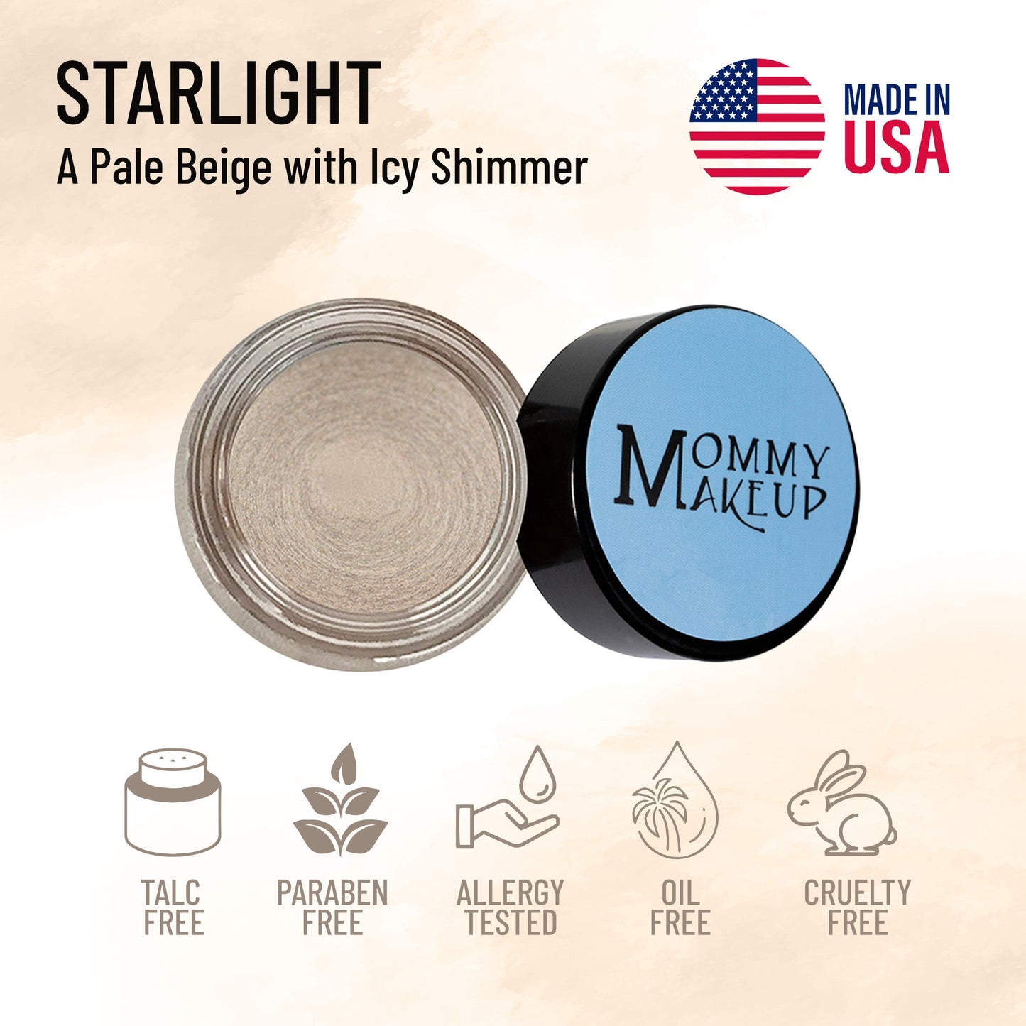 Starlight Any Wear Creme - A Waterproof Multi-tasking creme to powder product for eyes, cheeks & lips. Can be worn anywhere