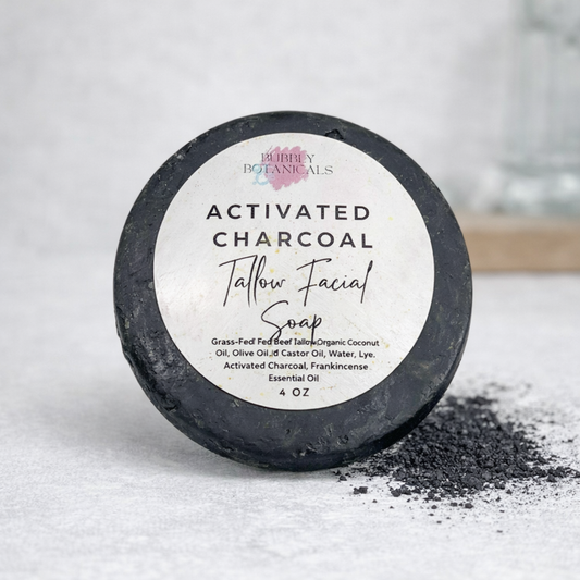 Handcrafted Tallow Soap - Charcoal Detox Facial Bar | Clear, Balanced Skin