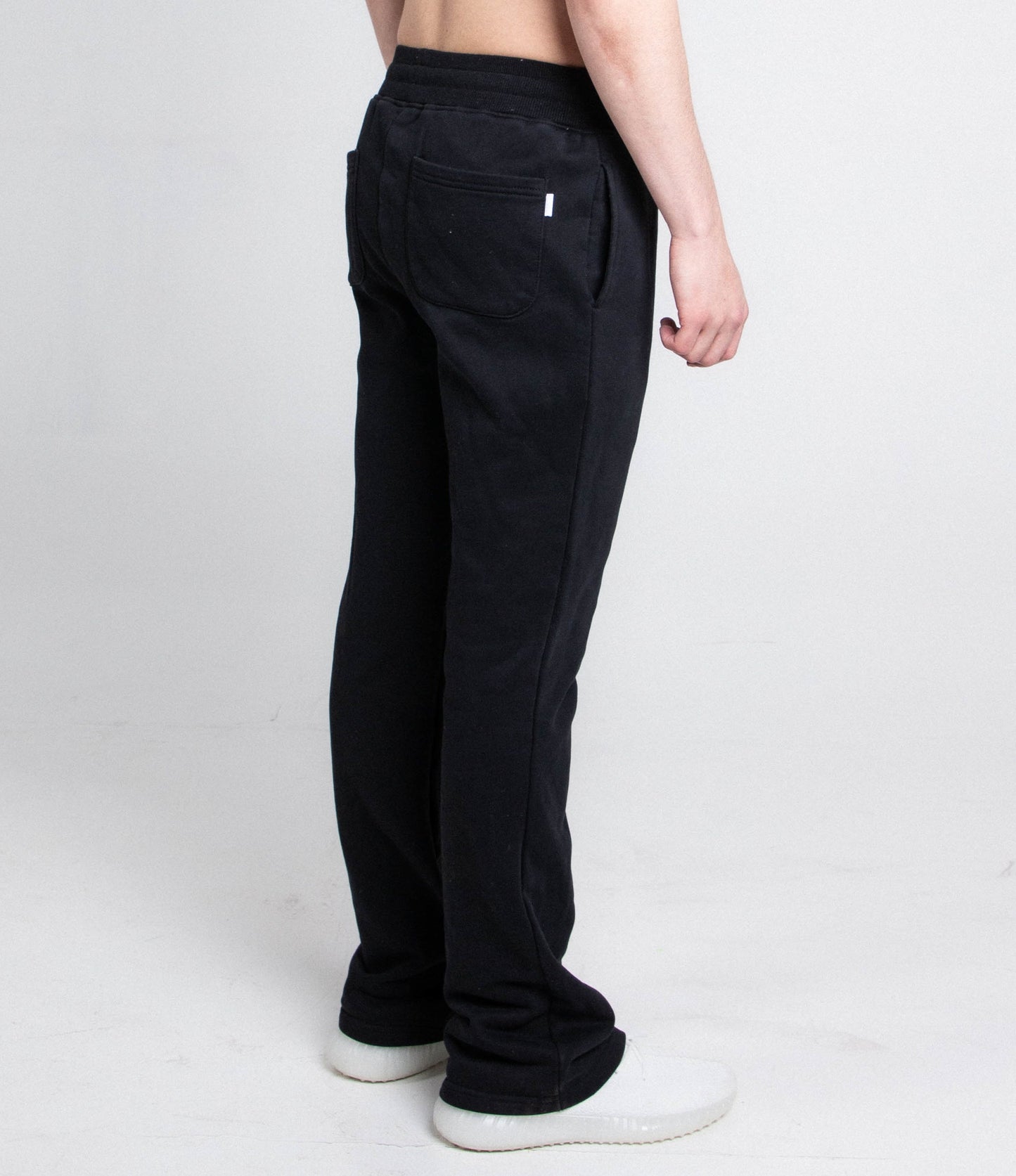 M5690-AJSKP MULTI-COLOR STACKED SWEATPANTS with elastic waistband, adjustable drawstrings, and side and back pockets view.