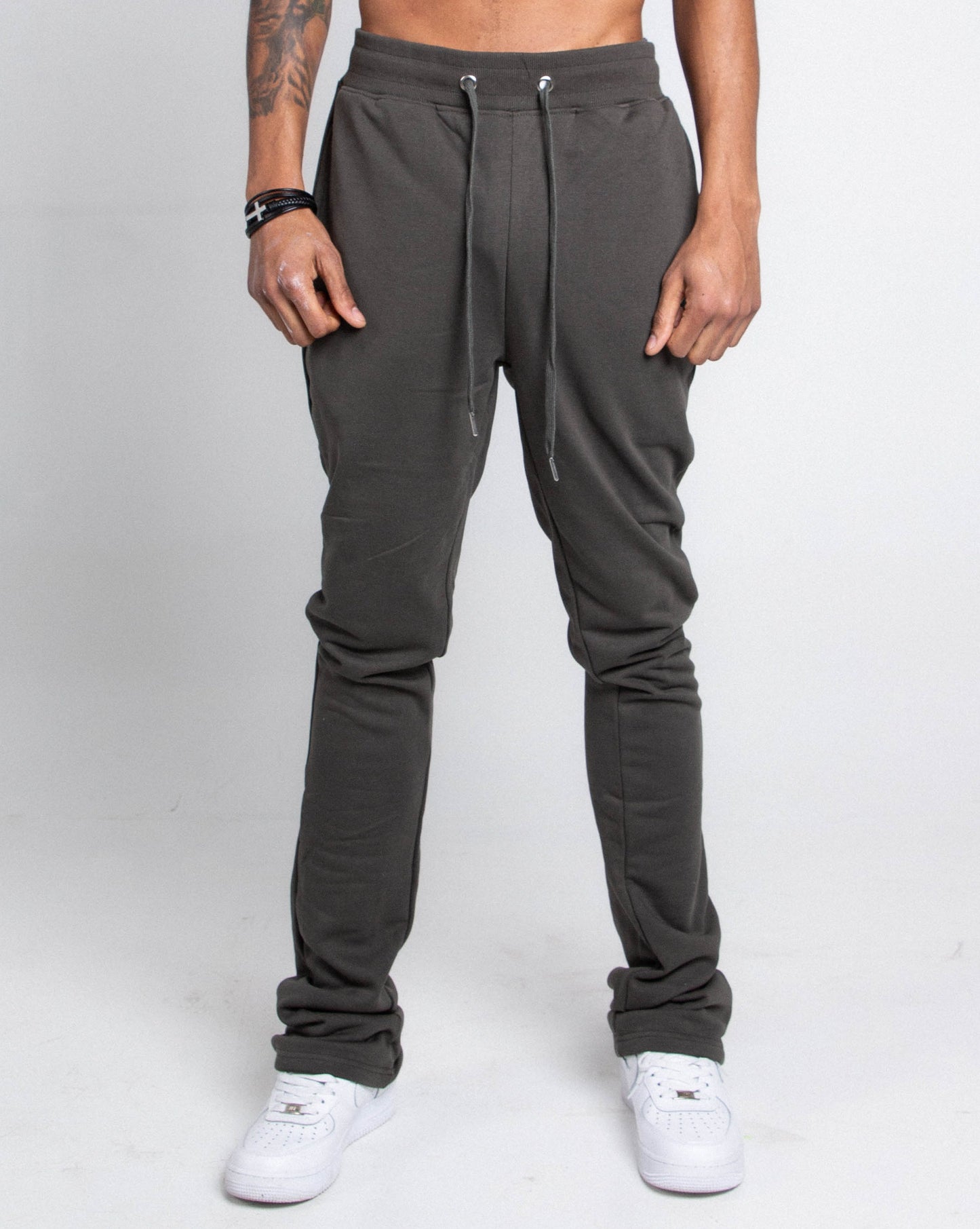 M5690-AJSKP MULTI-COLOR STACKED SWEATPANTS with adjustable drawstrings, elastic waistband, back and side pockets