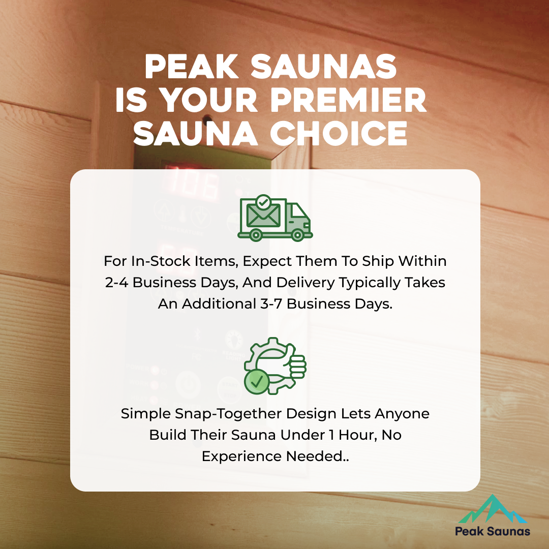 Peak Saunas Shasta 1-Person Full Spectrum Infrared Sauna with Built-In XL Medical-Grade Red Light Therapy & Smart WiFi App Control