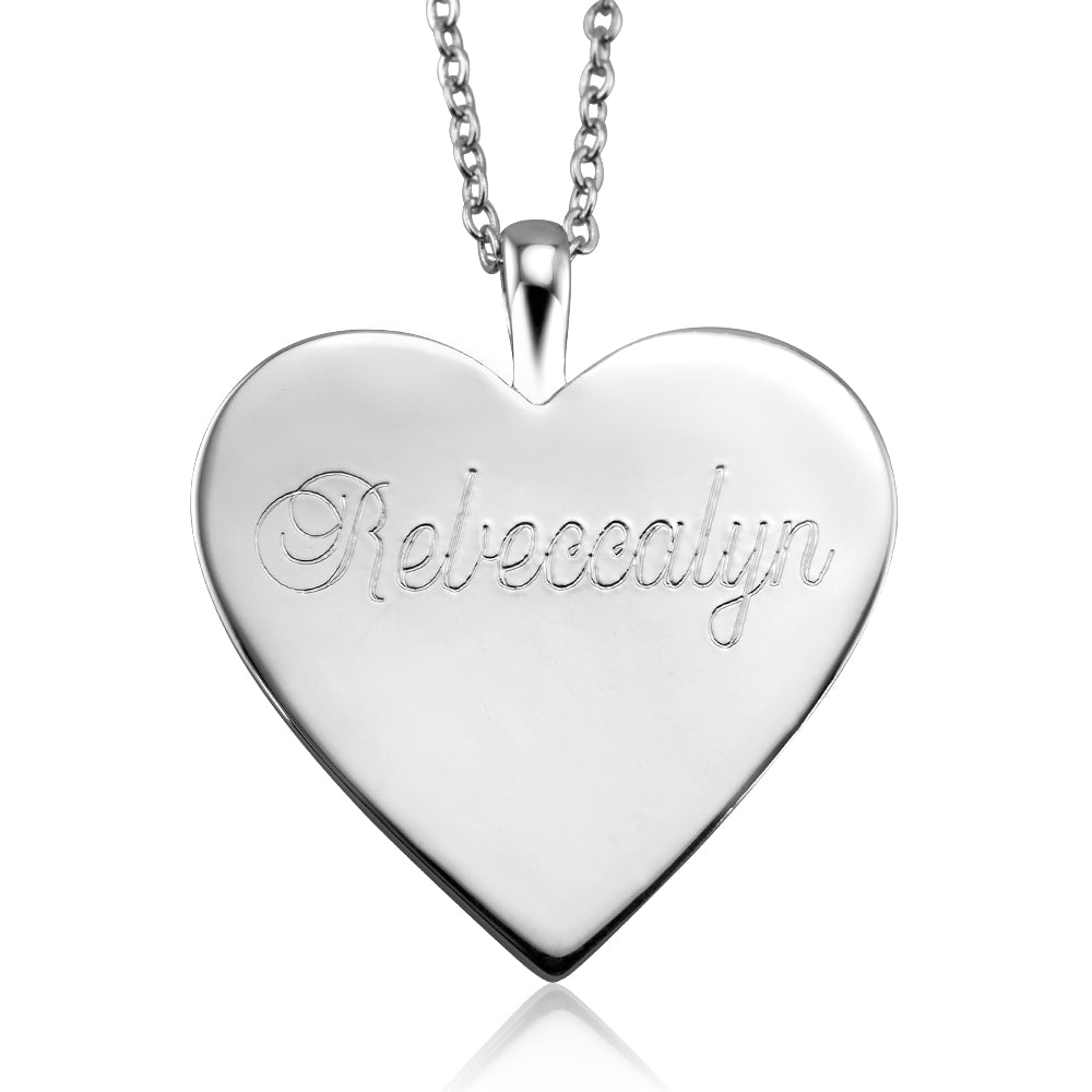 Personalized Heart Disc Necklace