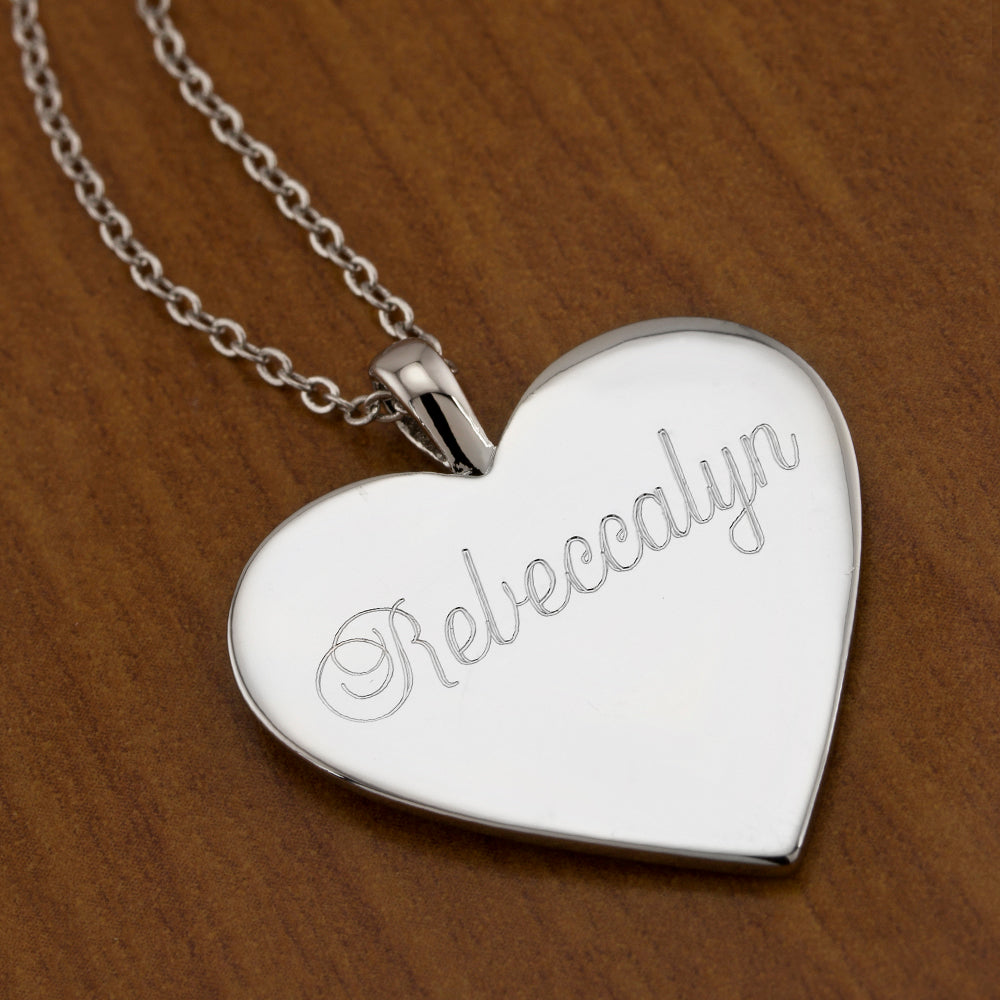 Personalized Heart Disc Necklace