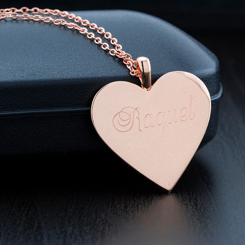 Personalized Heart Disc Necklace
