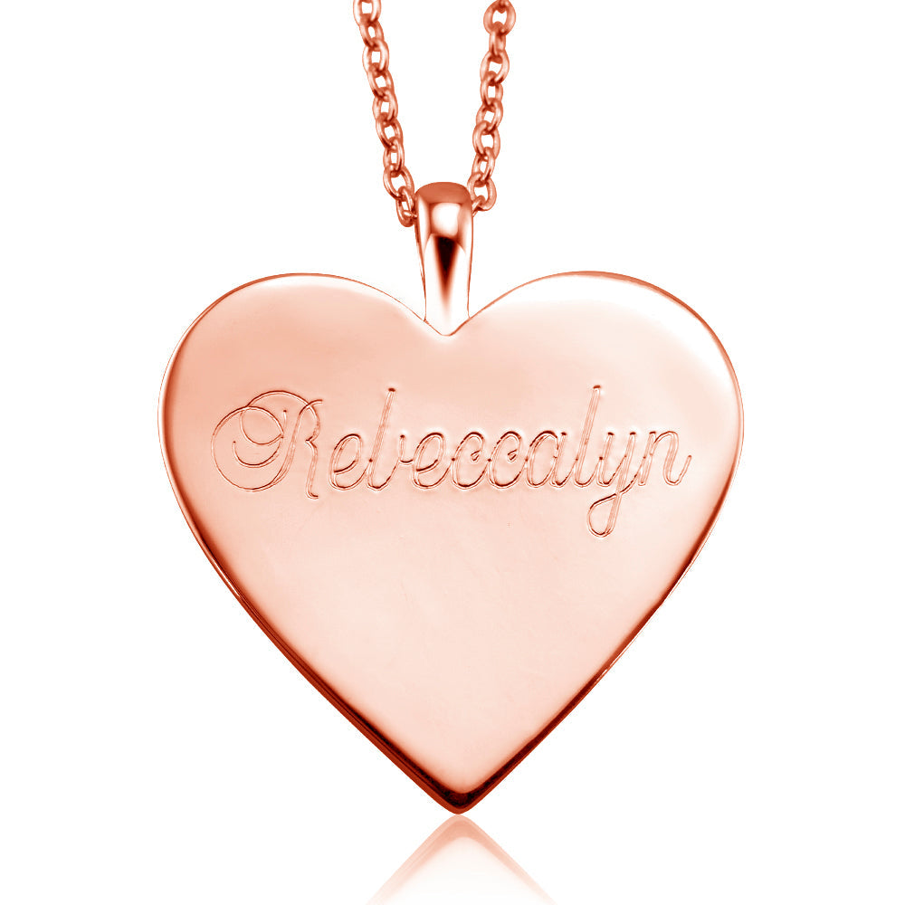 Personalized Heart Disc Necklace