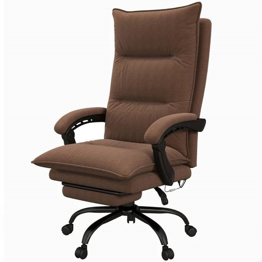 Double Padded Executive Massage Heated Office Chair Brown with remote-controlled massage and heating features.