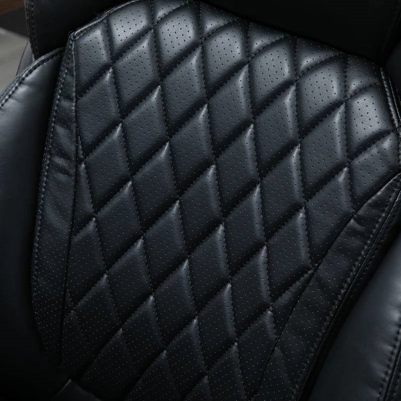 Close-up of diamond stitching on Black Big and Tall Diamond Stitching Executive Adjustable Height Office Chair seat