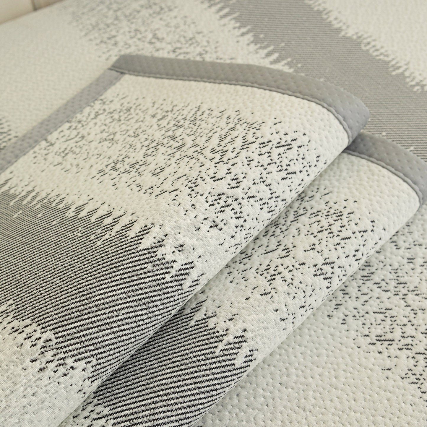 Close-up of the Striped Non-Slip Cooling Couch Cover fabric detail, showcasing the breathable ice silk blend design.