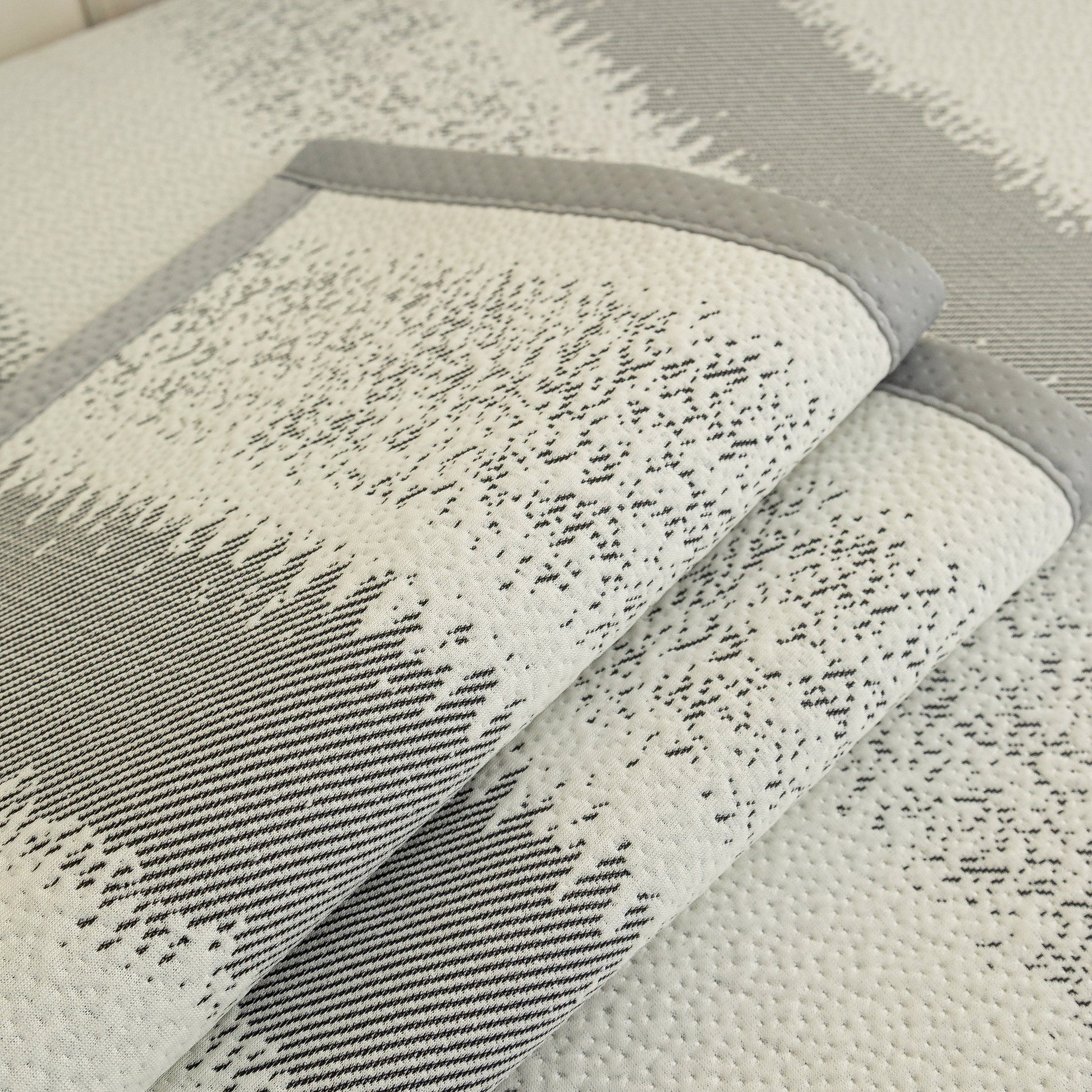 Close-up of the Striped Non-Slip Cooling Couch Cover fabric detail, showcasing the breathable ice silk blend design.
