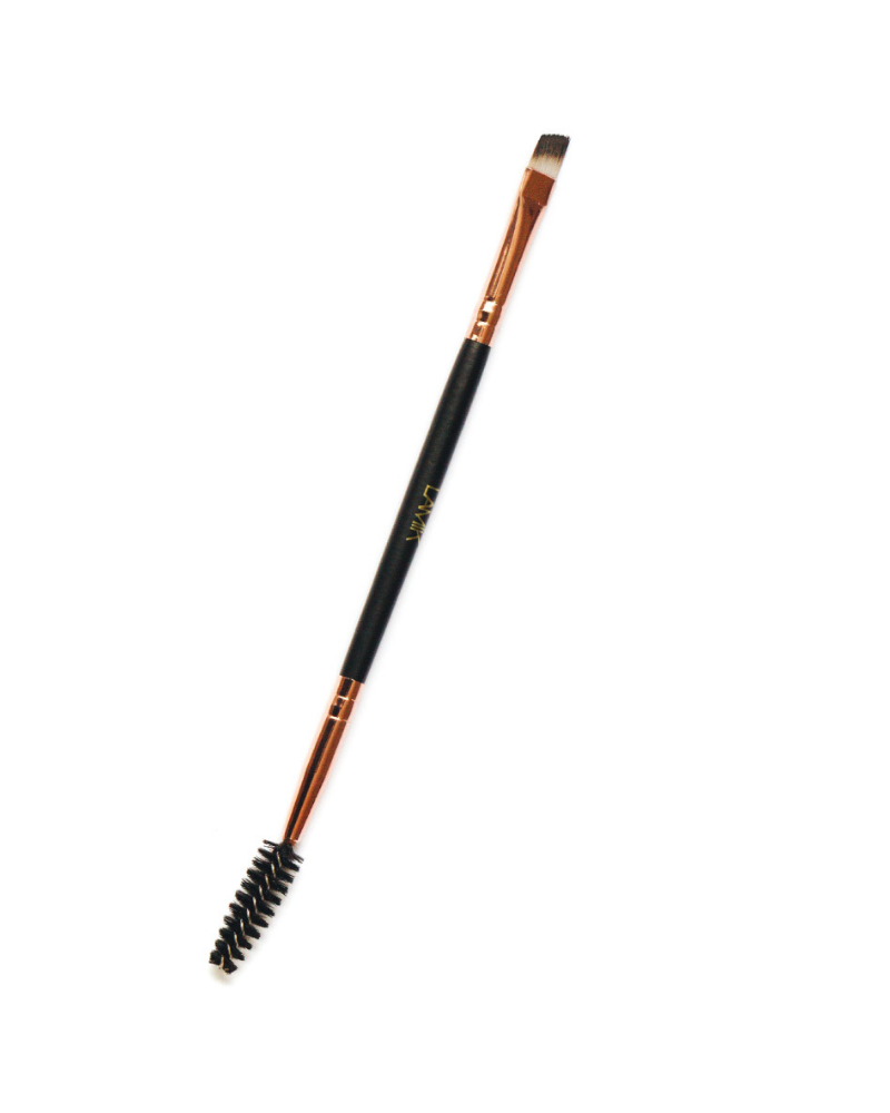 LAMIK Beauty Power Brow Duo Brush with spoolie for precise application and grooming, vegan and cruelty-free design.