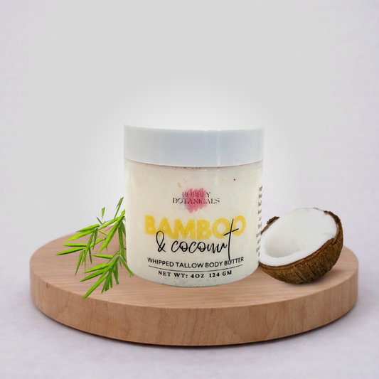 Artisan Tallow Body Butter – Bamboo & Coconut | Rich Hydration & Spa Scent