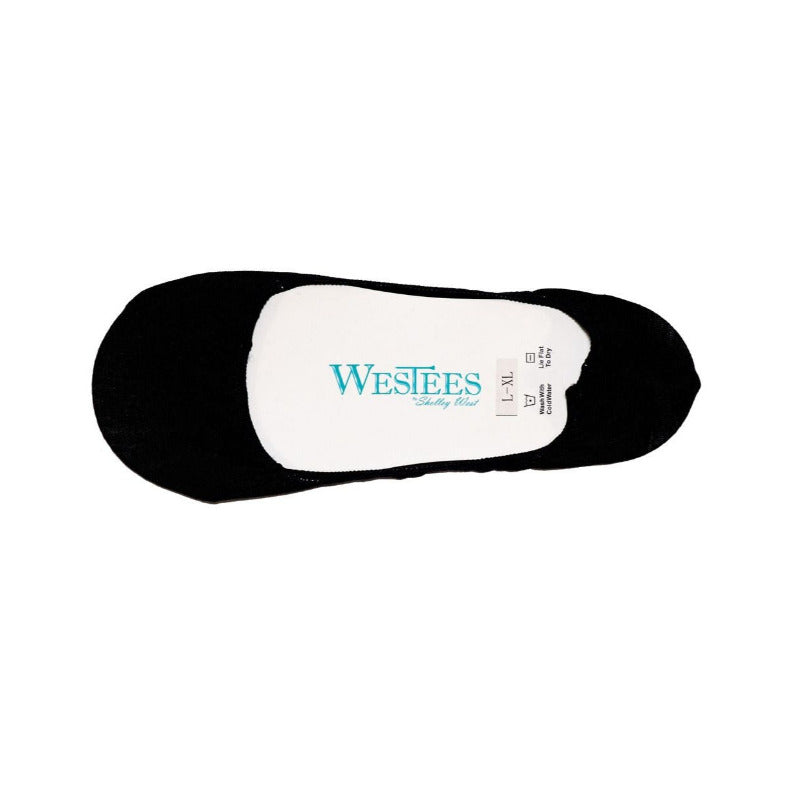 Black no-show Invisocks (Multipacks) with secure silicone heel patch for a no-slip fit, ideal for low-cut shoes in size L/XL.