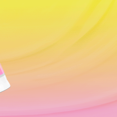 Happy Hydration Bomb Mask against a vibrant yellow and pink background, highlighting intense skin hydration benefits.
