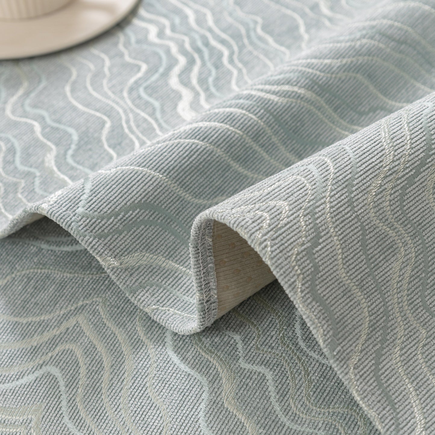 Textured fabric with wave pattern and gold stripes from Modular Sofa Cover for Sectionals, Gold Striped Non-Slip Couch Protector.