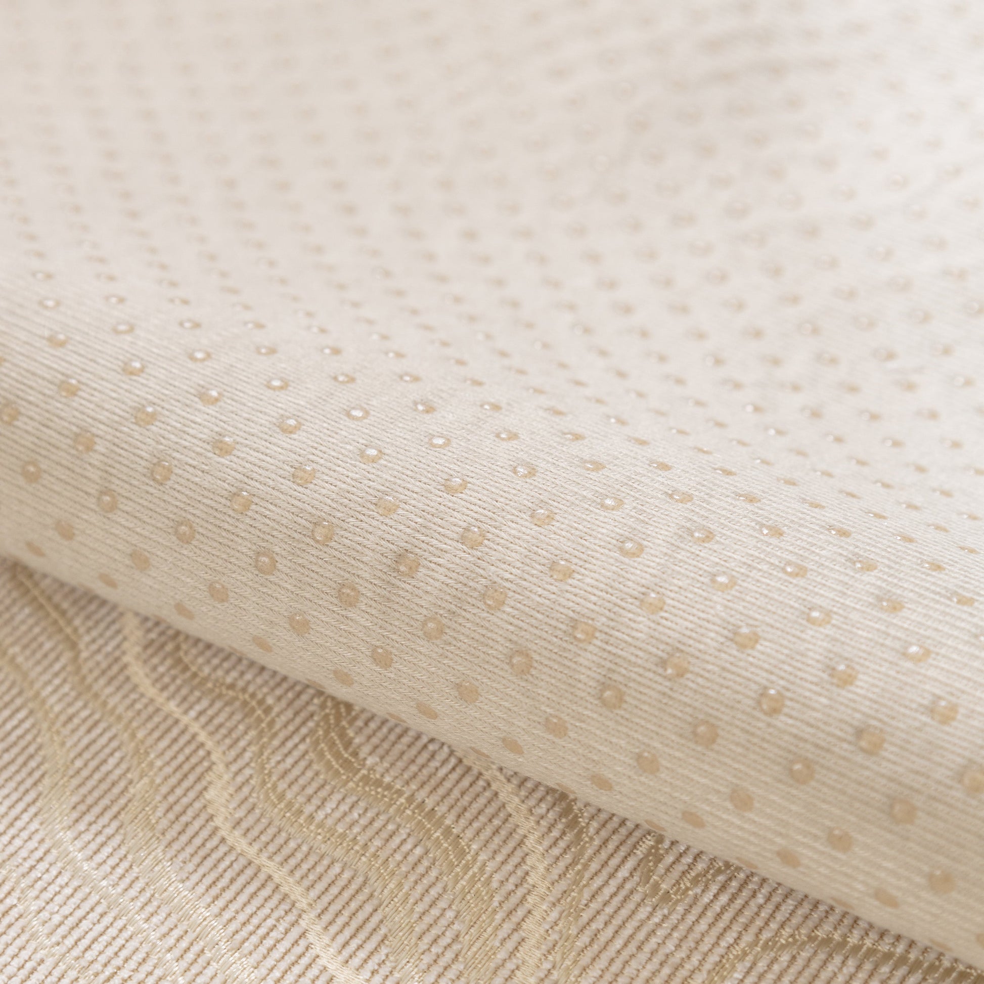 Detailed view of Modular Sofa Cover for Sectionals, Gold Striped Non-Slip Couch Protector showing textured wave pattern and gold stripes.