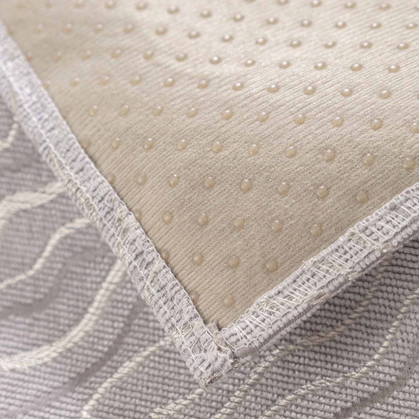 Close-up of Modular Sofa Cover for Sectionals, Gold Striped Non-Slip Couch Protector showing texture and craftsmanship details.