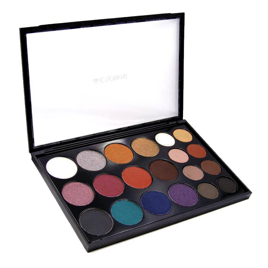 BOLD EYESHADOW PALETTE CP08 featuring 12 shimmer and foil shades and 8 matte transition shades for professional artistry.