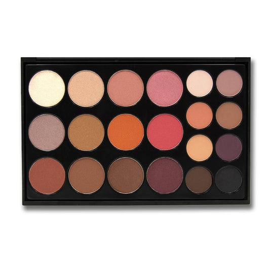 GOLDEN PEACH EYESHADOW PALETTE CP15 with 20 shades in shimmer, foiled, and matte finishes for versatile application.