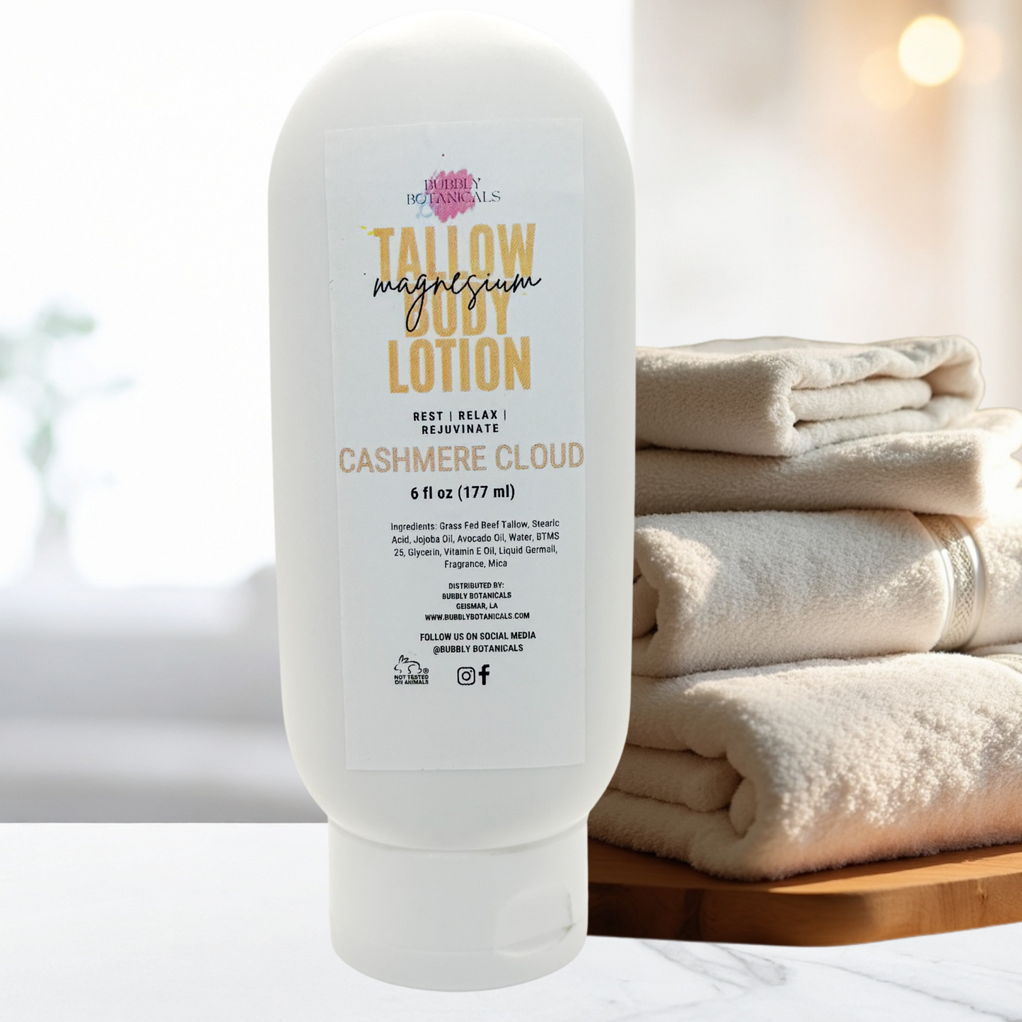 Magnesium Tallow Lotion Cashmere Cloud | Cozy Scent & Comforting Relief