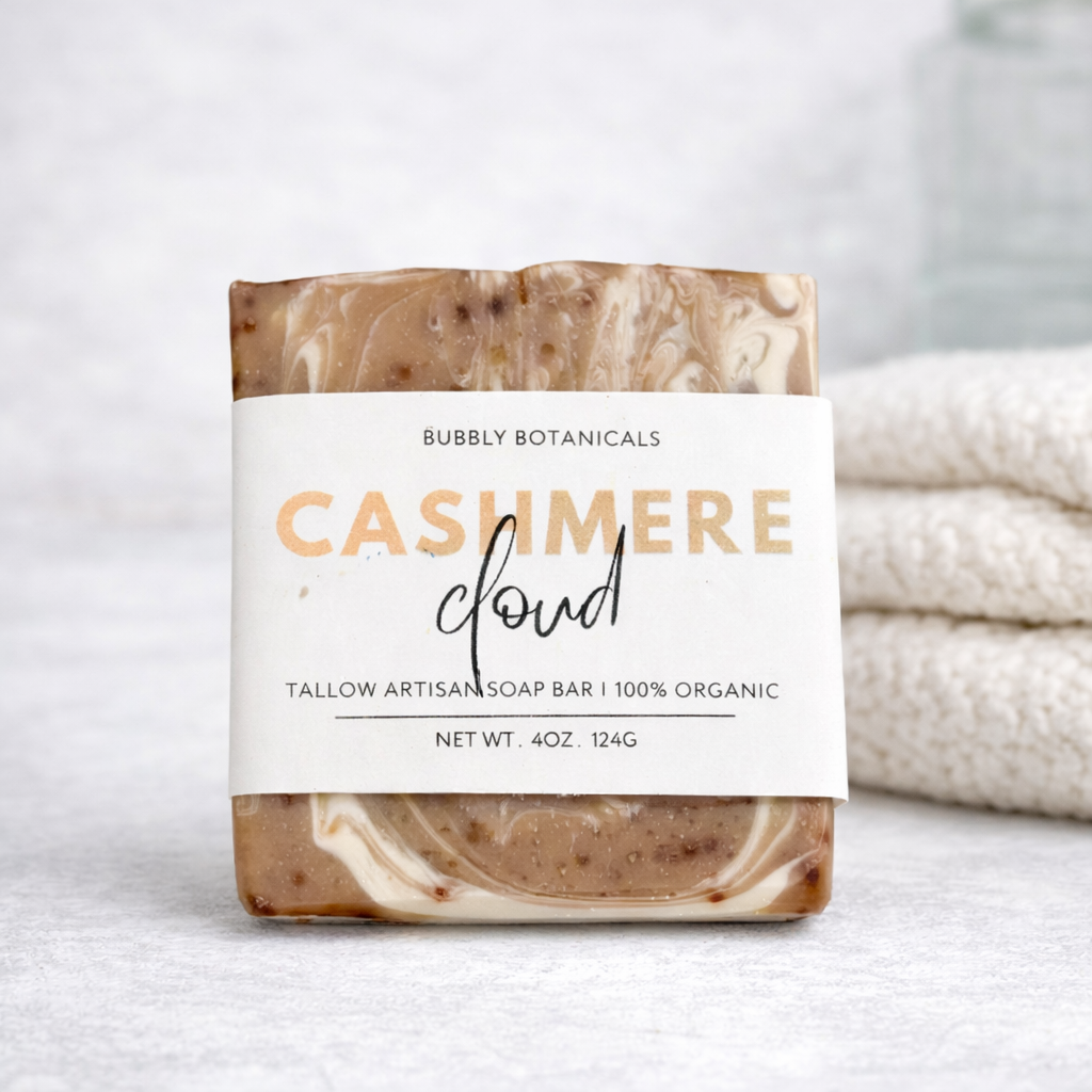 Handcrafted Tallow Soap - Cashmere Cloud | Warm Vanilla & Sandalwood Scent