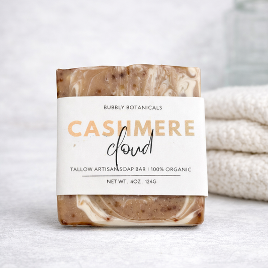 Handcrafted Tallow Soap - Cashmere Cloud | Warm Vanilla & Sandalwood Scent