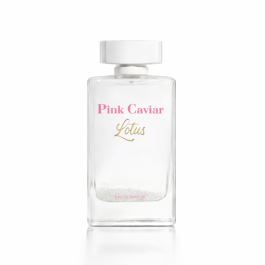 Glass bottle of Syren - Pink Caviar Lotus fragrance with elegant design