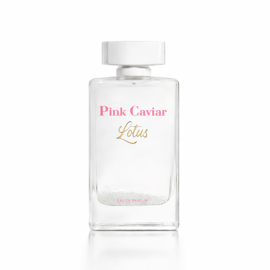 Glass bottle of Syren - Pink Caviar Lotus fragrance with elegant design