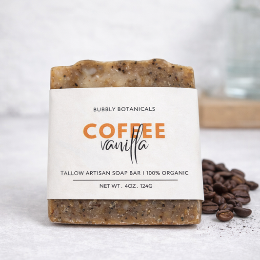 Handcrafted Tallow Soap - Coffee Vanilla | Gourmand Scent, Natural Coffee