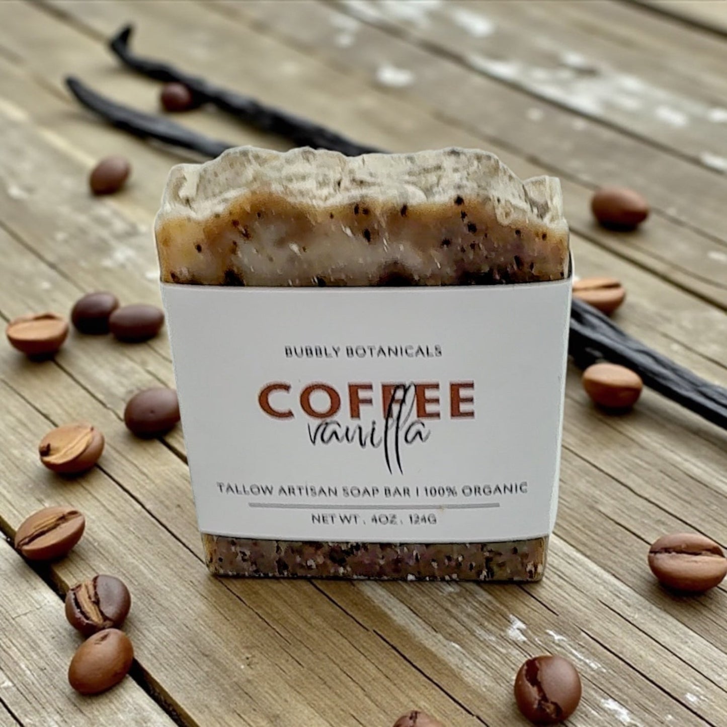 Handcrafted Tallow Soap - Coffee Vanilla | Gourmand Scent, Natural Coffee