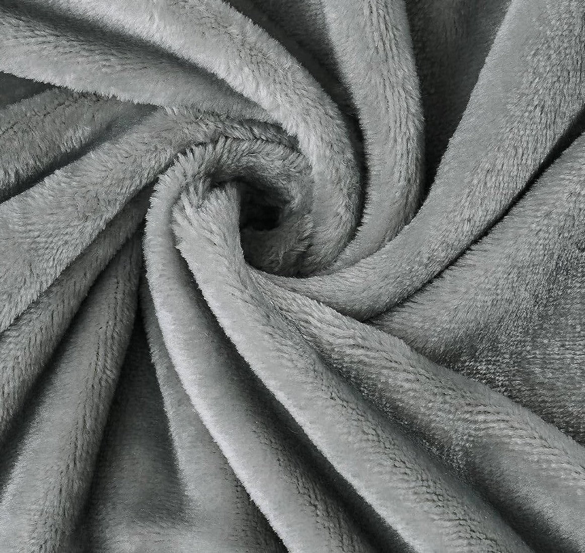 Plush ultra soft flannel Golf / Travel Blanket in gray with close-up texture for warmth and comfort.