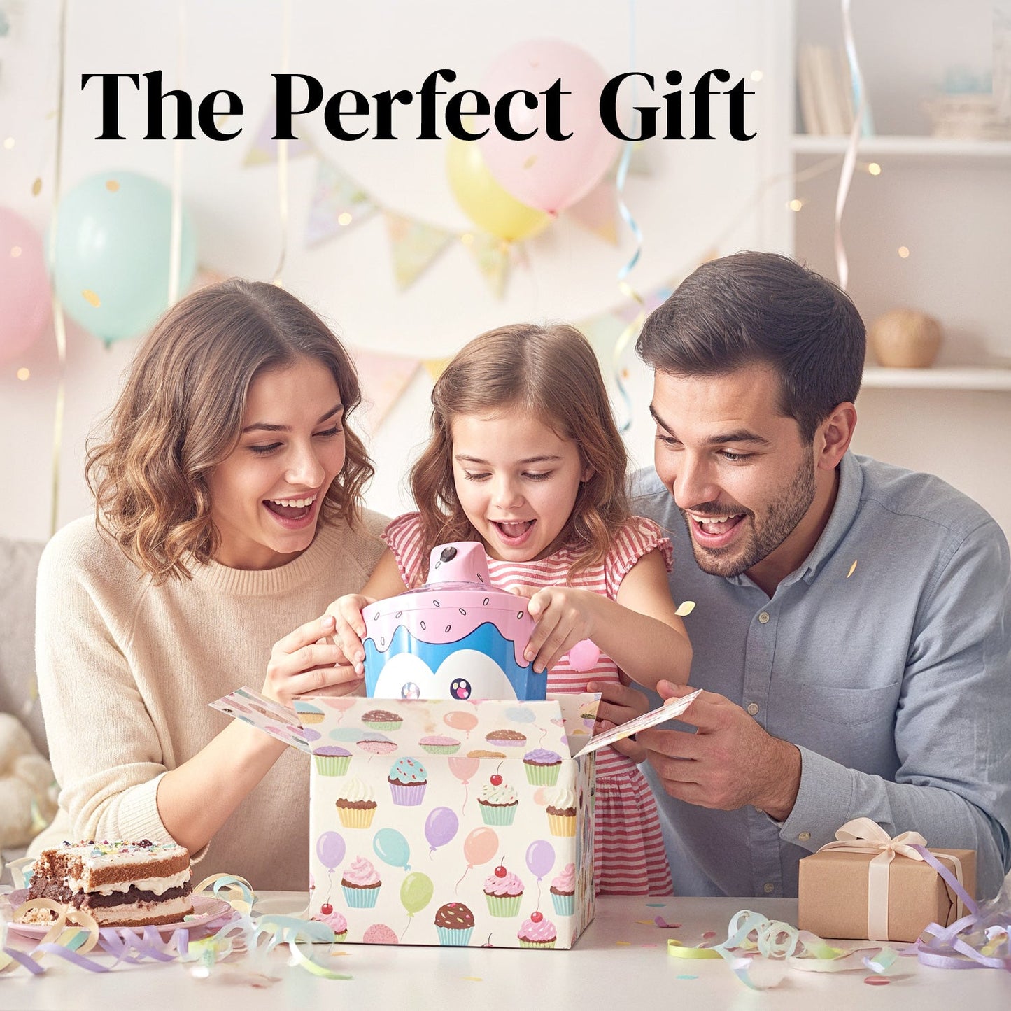 Family unboxing Ice Cream Maker Machine for Kids – 1.2 Quart Electric Ice Cream Makers, perfect gift idea for fun dessert making.