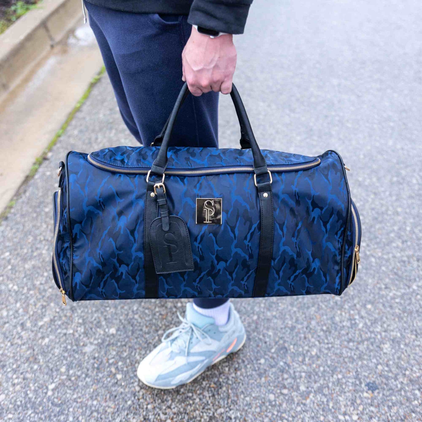 Blue Camo Weekender Duffle Bag