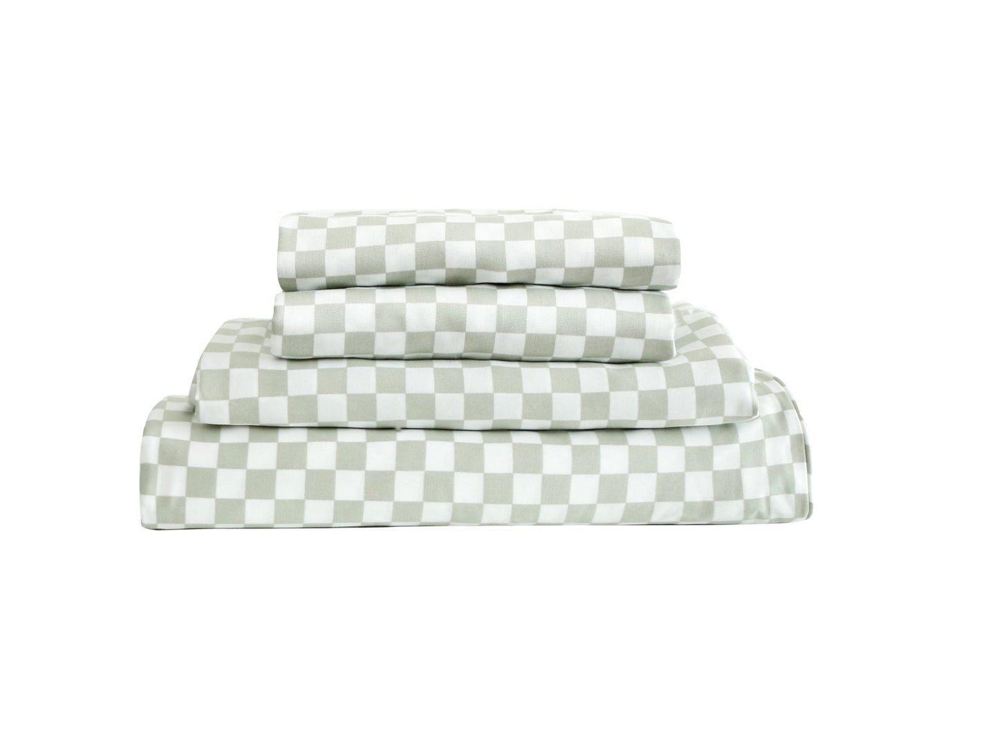 Fitted Sheet 28"x63"- SHNUGGLE in checkered pattern, soft 400-thread-count cotton, wrinkle-resistant for KIDDIEBUNK63" beds.