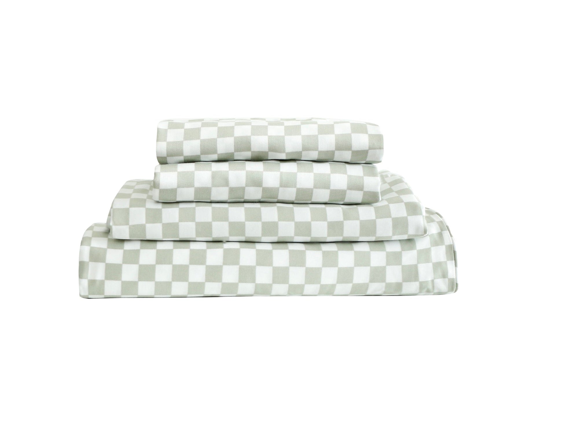 Fitted Sheet 28"x63"- SHNUGGLE in checkered pattern, soft 400-thread-count cotton, wrinkle-resistant for KIDDIEBUNK63" beds.