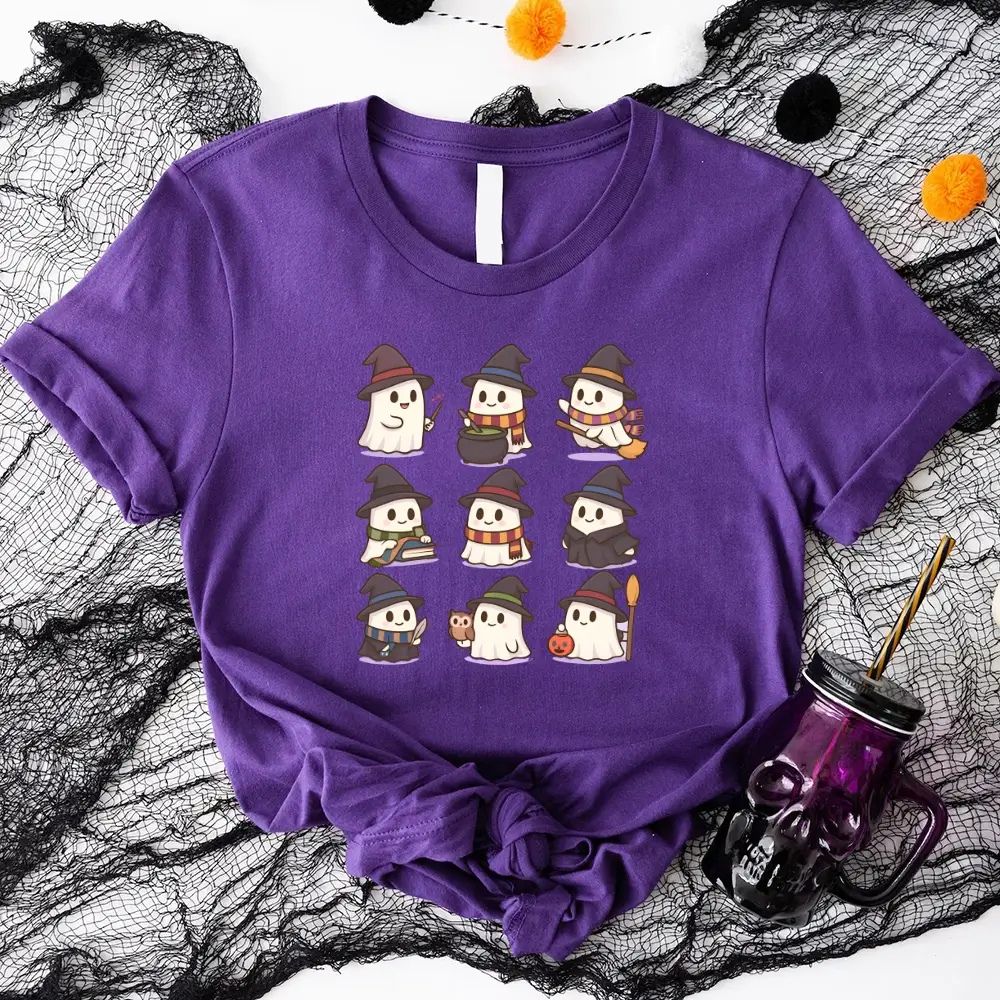 Cute Witch Ghosts Halloween Shirt – Kawaii Spooky Tee