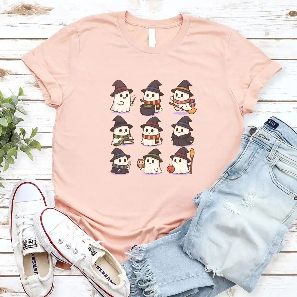 Cute Witch Ghosts Halloween Shirt – Kawaii Spooky Tee