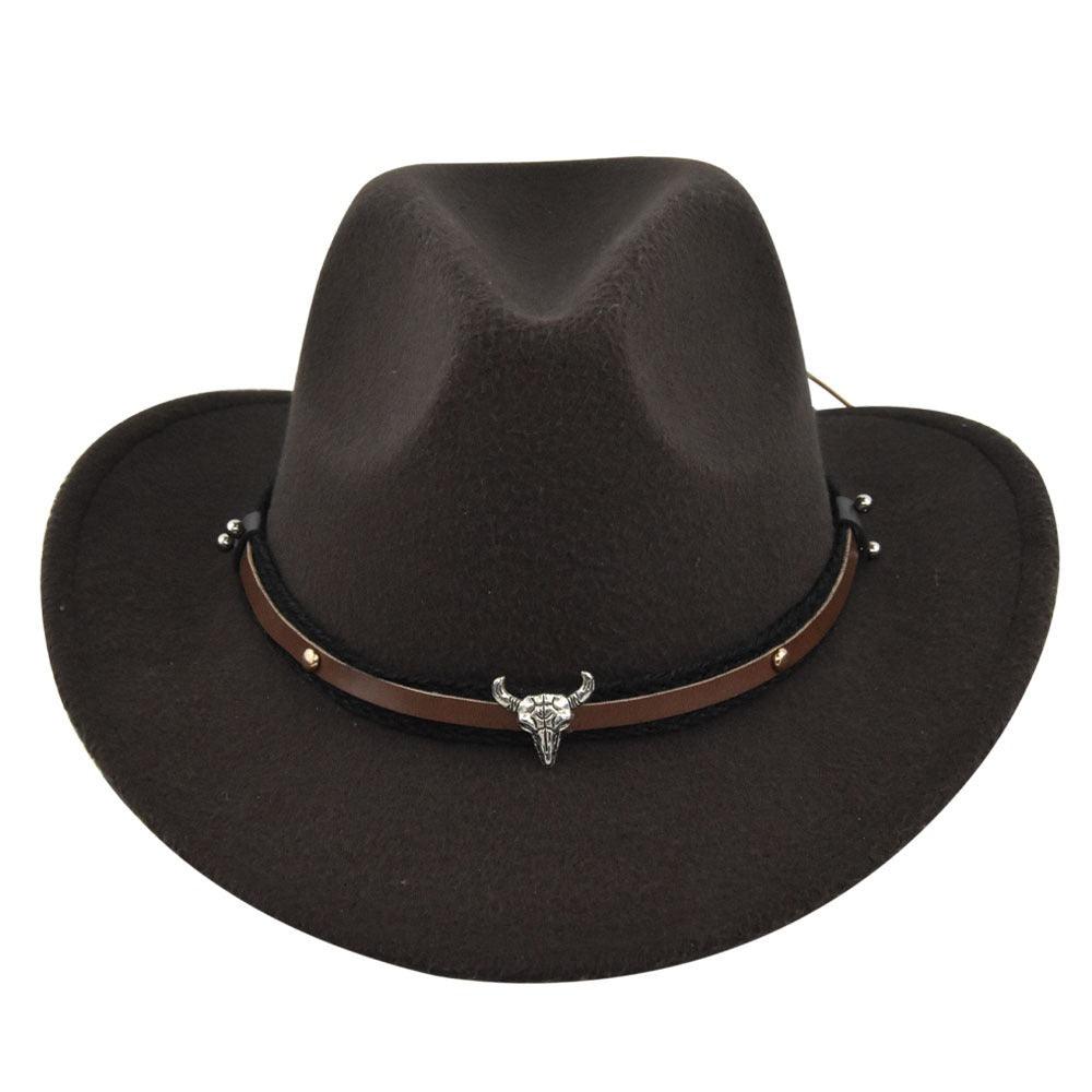 The Cleveland - Classic Bar Cowboy Hat - Wool Felt, Stylish & Durable with leather band and brass accents.