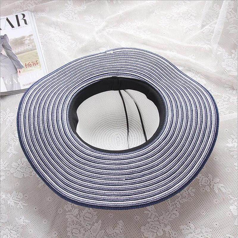 Audrey Hepburn Inspired Sun Hat – Elegant and Stylish for Cowgirl Women with black-and-white stripes and ribbon bow.
