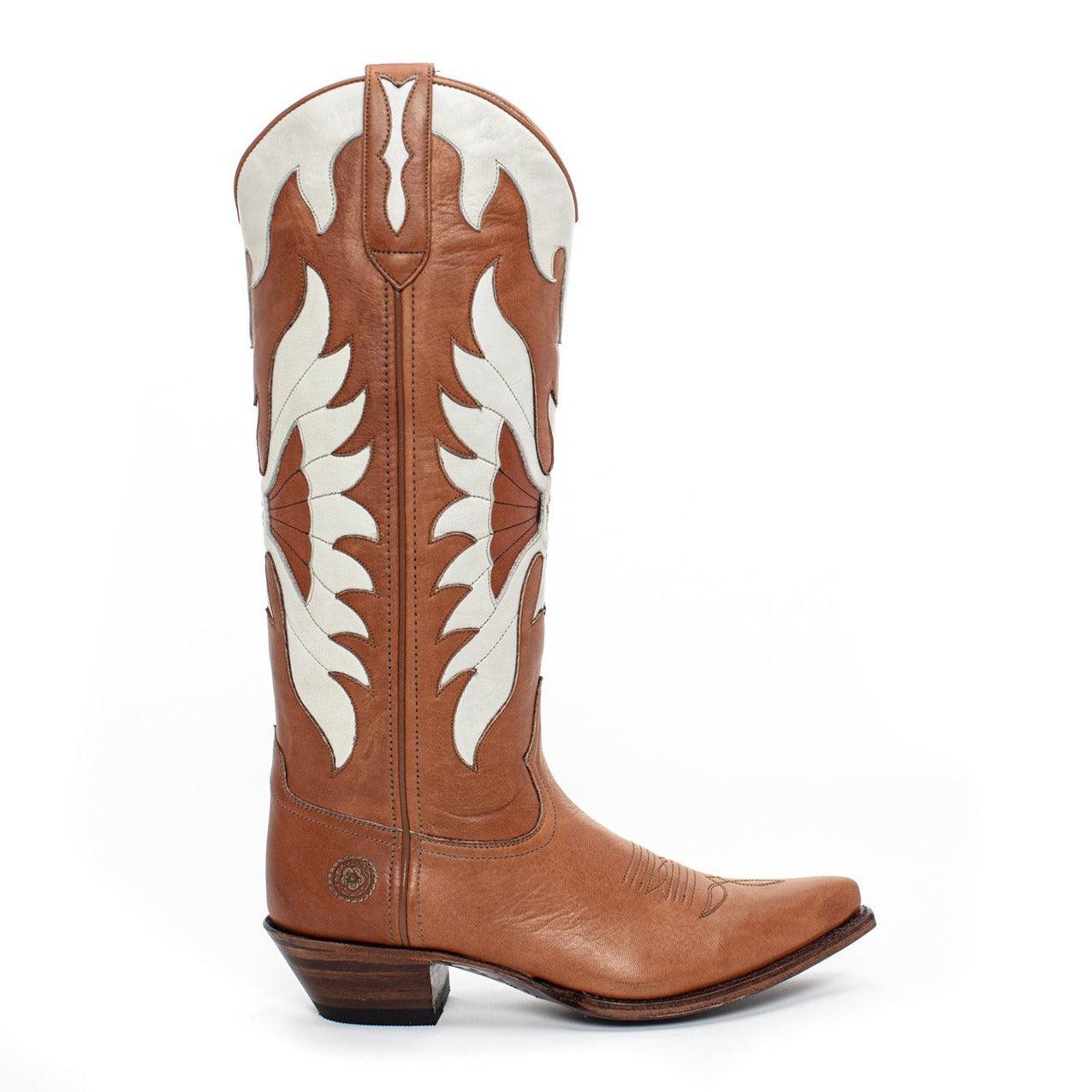 Rising Phoenix Cowgirl Boots - Stylish Cowboy Boots for Trendy Women with unique embellishment and pointed toe.