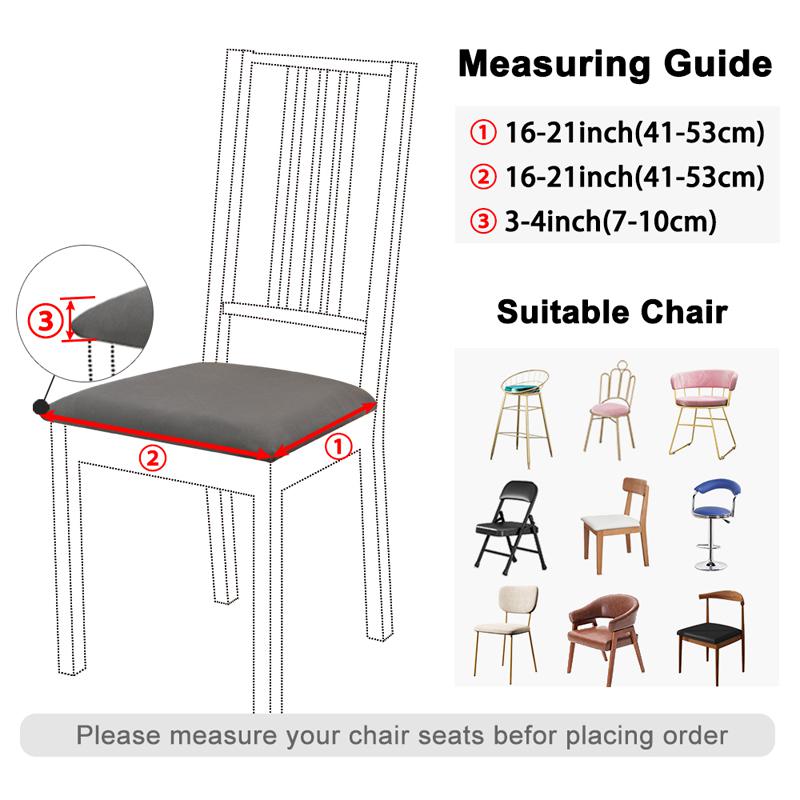 Water-Repellent Dining Room Chair Cover Spandex Elastic Removable Seat Covers